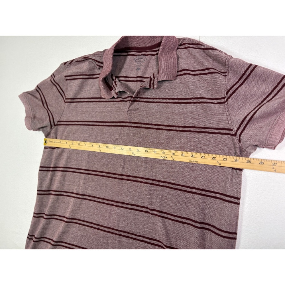 St Johns Bay Legacy Polo Mens XXL Burgundy Maroon Striped Short Sleeve Cotton - Picture 5 of 5